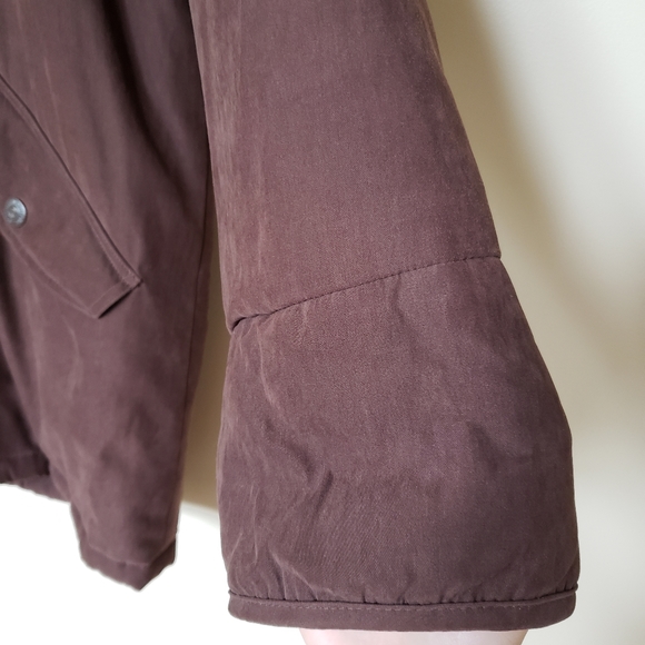 Halston Brown Coyote Fur Hood Zip Up Winter Coat - Picture 5 of 14